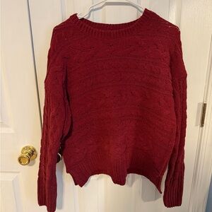 Time and Tru Women's Large Red Polyester Long Sleeve‎ Sweater